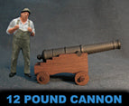 12 pound Cannon - Cast Pewter - 3/16