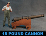 Load image into Gallery viewer, 18 pound Cannon - Cast Pewter - 1/4&quot; scale
