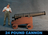 Load image into Gallery viewer, 24 pound Cannon - Cast Pewter - 1/4&quot; scale
